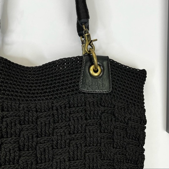 THE SAK BLACK MACRAMÉ SHOULDER BAG EXCELLENT CONDITION - Picture 6 of 11